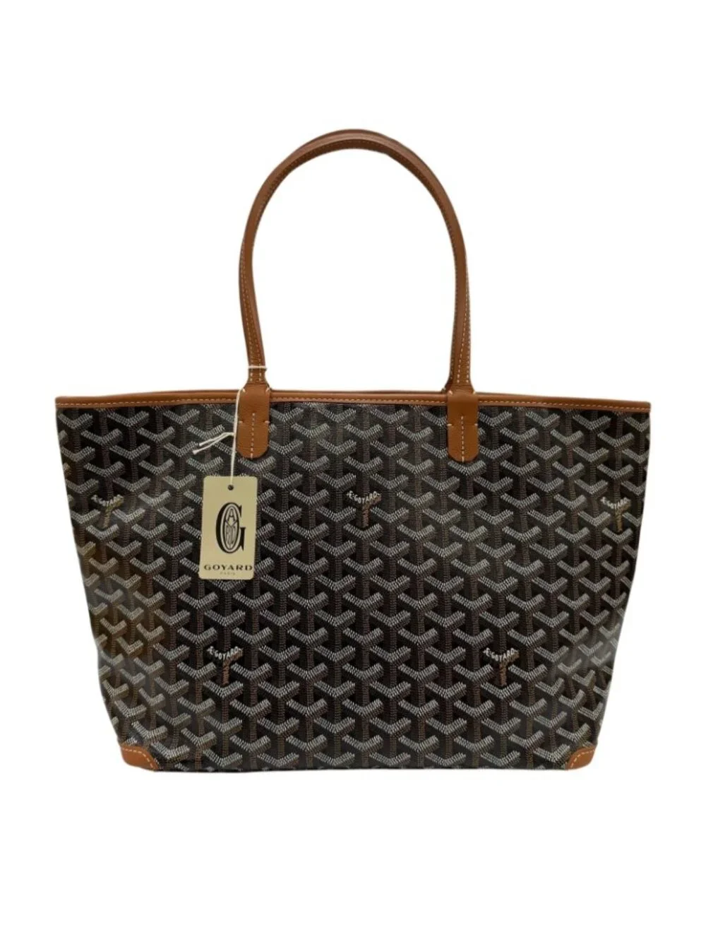 Goyard Artois PM Ma Cage Tote in Canvas Leather Brown